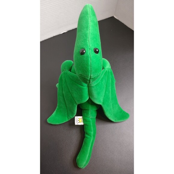 Vintage Manhattan Toy Co Green Pterodactyl Dinosaur 1991 Velour Plush Stuffed 9" - Picture 6 of 10